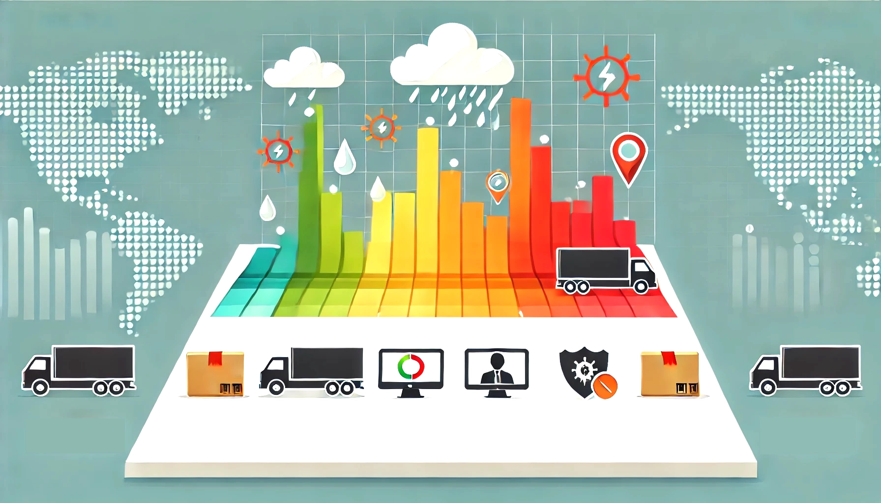 物流リスクをヒートマップで可視化する図
